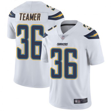 Los Angeles Chargers NFL Football Roderic Teamer White Jersey Youth Limited  #36 Road Vapor Untouchable->women nfl jersey->Women Jersey